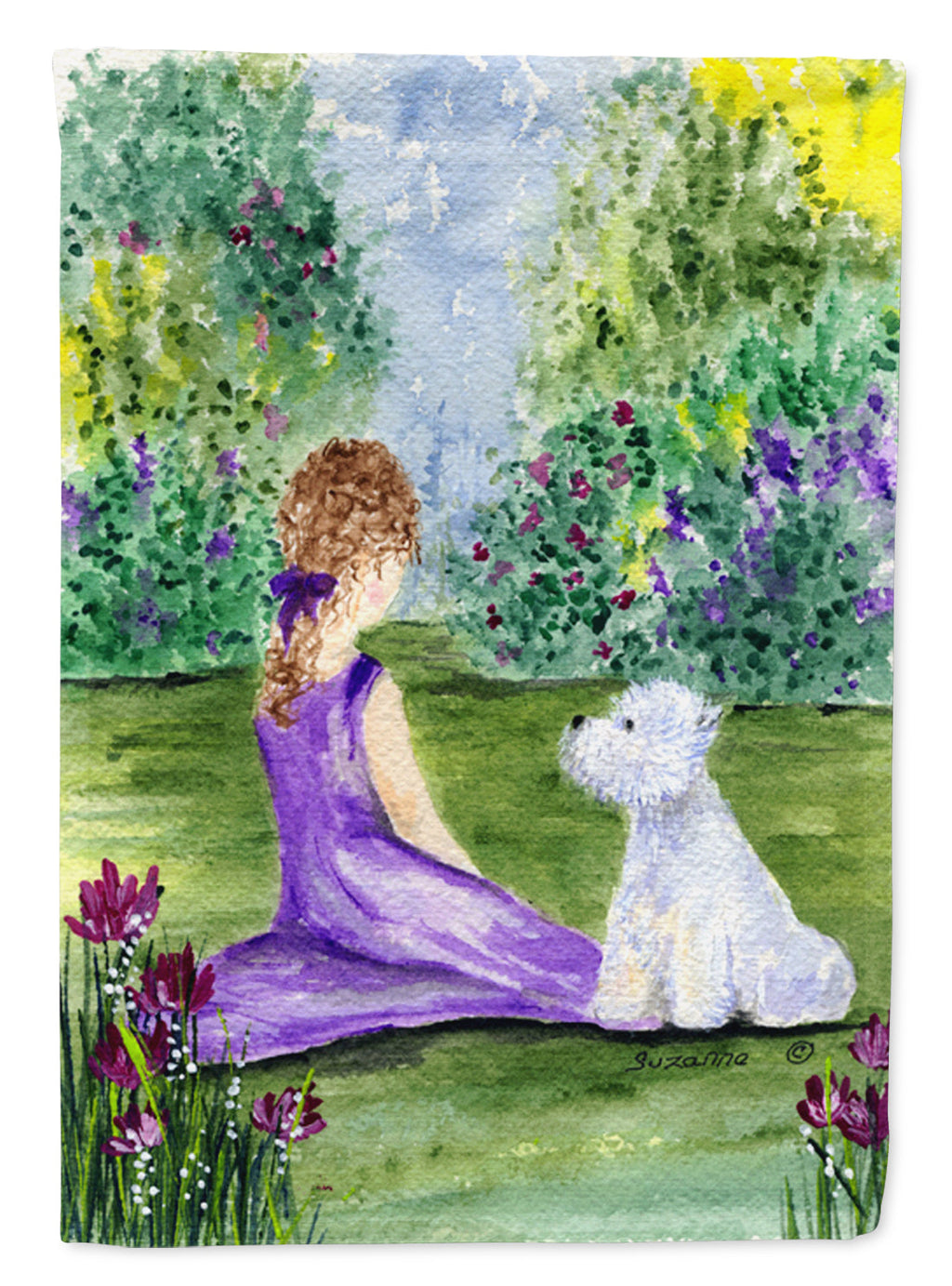 Westie House Flag 28x40 Porch Sleeve Pole Decorative Outside Yard Banner Artwork Wall Hanging, Polyester