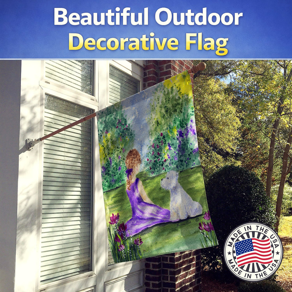 Westie House Flag 28x40 Porch Sleeve Pole Decorative Outside Yard Banner Artwork Wall Hanging, Polyester