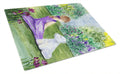 Westie Cutting Board Tempered Glass Kitchen Cutting Surface, Heat Resistant Chopping, Non-Slip Feet, Food Prep & Serving
