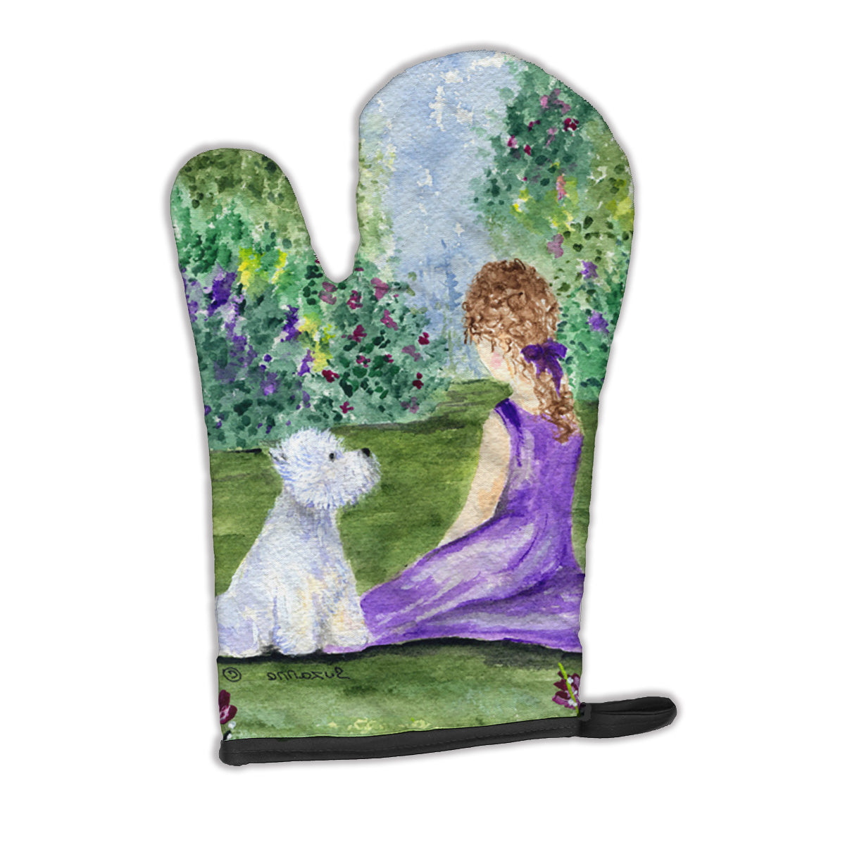 Westie Oven Mitt Heat Resistant Thick Oven Mitt for Hot Pans and Oven, Kitchen Mitt Protect Hands, Cooking Baking Glove