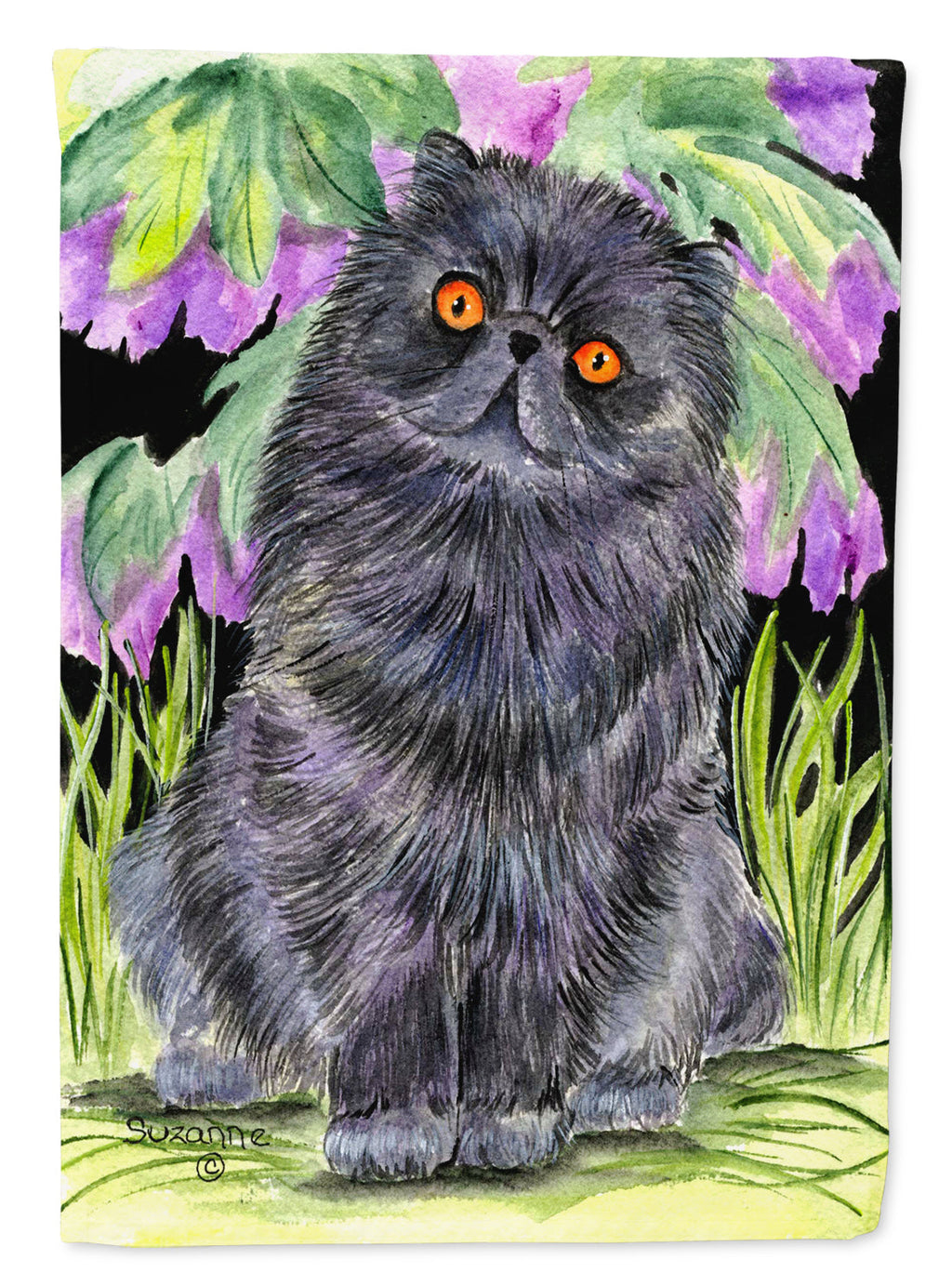 Cat - Persian House Flag 28x40 Porch Sleeve Pole Decorative Outside Yard Banner Artwork Wall Hanging, Polyester