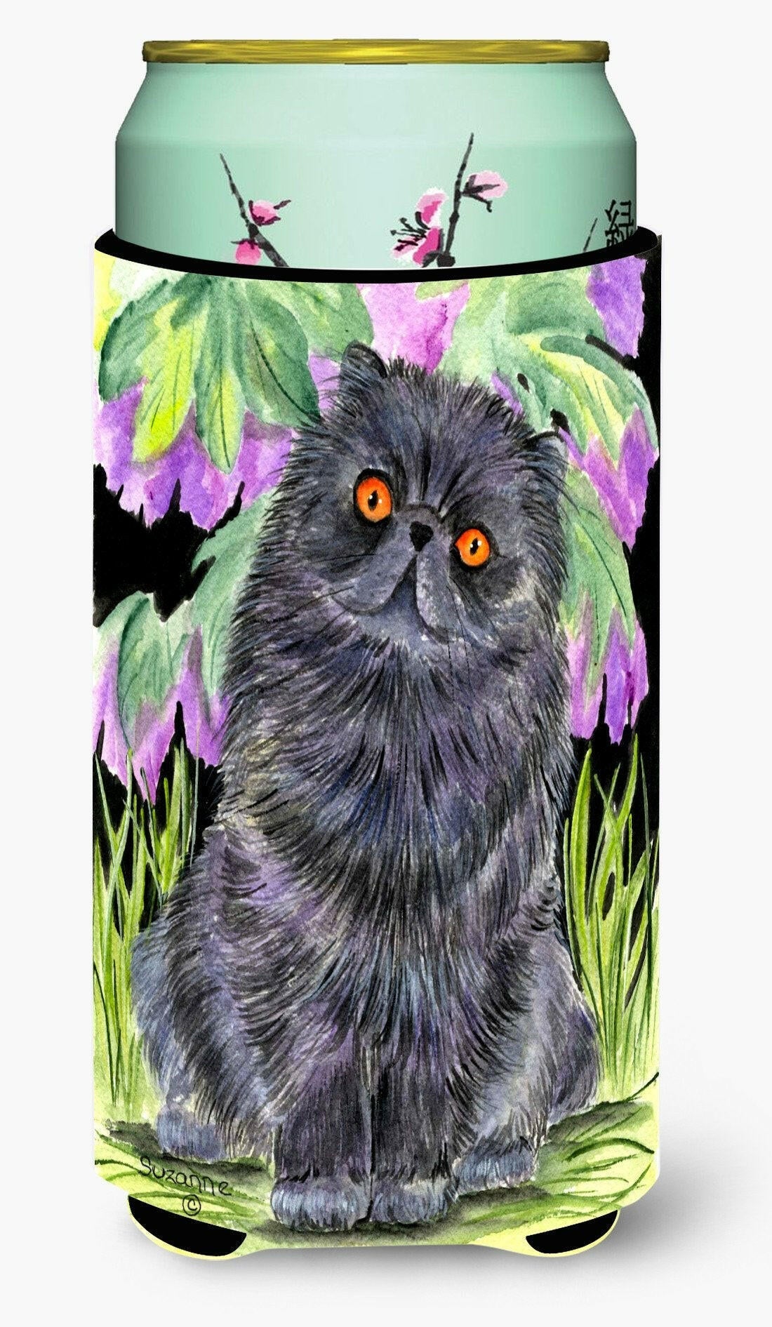 Cat - Persian Tall Boy Hugger Can Cooler Sleeve Machine Washable Drink Collapsible Insulator Beverage Insulated Holder