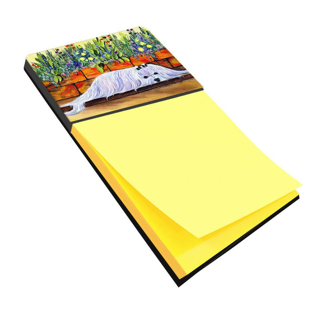 Maltese Watercolor Sticky Note Holder Refillable Dispenser Desk Accessory 3x3 Pad Gift