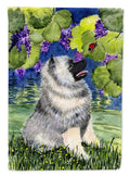 Keeshond House Flag 28x40 Porch Sleeve Pole Decorative Outside Yard Banner Artwork Wall Hanging, Polyester