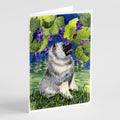 Keeshond Greeting Cards Pack of 8 Blank Cards with Envelopes Whimsical A7 Size 5x7
