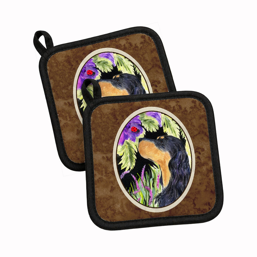 Gordon Setter Pot Holder Set of 2 Heat Resistant Quilted Hot Pads 7.5 x 7.5 Inch, Insulated Kitchen Trivets for Cooking & Baking
