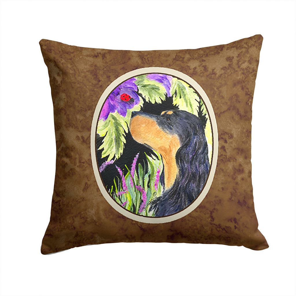 Gordon Setter Decorative Throw Pillow 14x14 Indoor Outdoor Accent Cushion, Fabric Cover with Insert for Sofa, Bed, Porch & Living Room