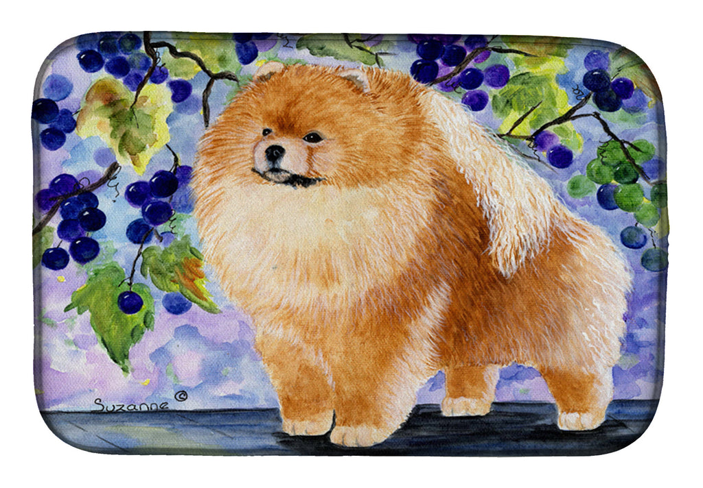 Pomeranian Dish Drying Mat Absorbent Dish Drying Mat Pad for Kitchen Counter Dish Drainer Mat for Countertop, 14 x 21", Multicolor