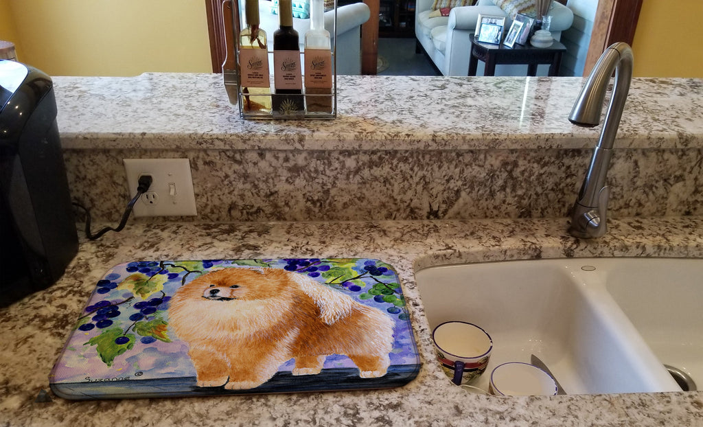 Pomeranian Dish Drying Mat Absorbent Dish Drying Mat Pad for Kitchen Counter Dish Drainer Mat for Countertop, 14 x 21", Multicolor