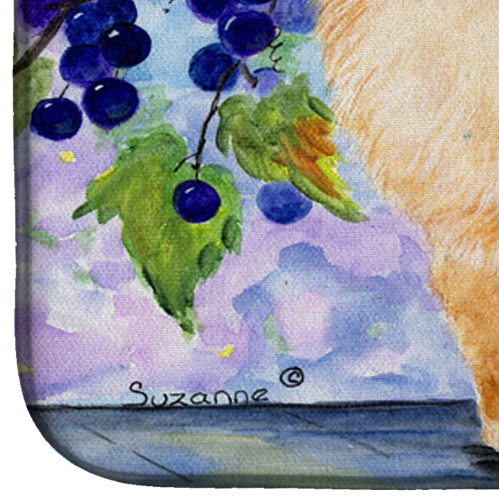 Pomeranian Dish Drying Mat Absorbent Dish Drying Mat Pad for Kitchen Counter Dish Drainer Mat for Countertop, 14 x 21", Multicolor