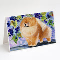 Pomeranian Greeting Cards Pack of 8 Blank Cards with Envelopes Whimsical A7 Size 5x7