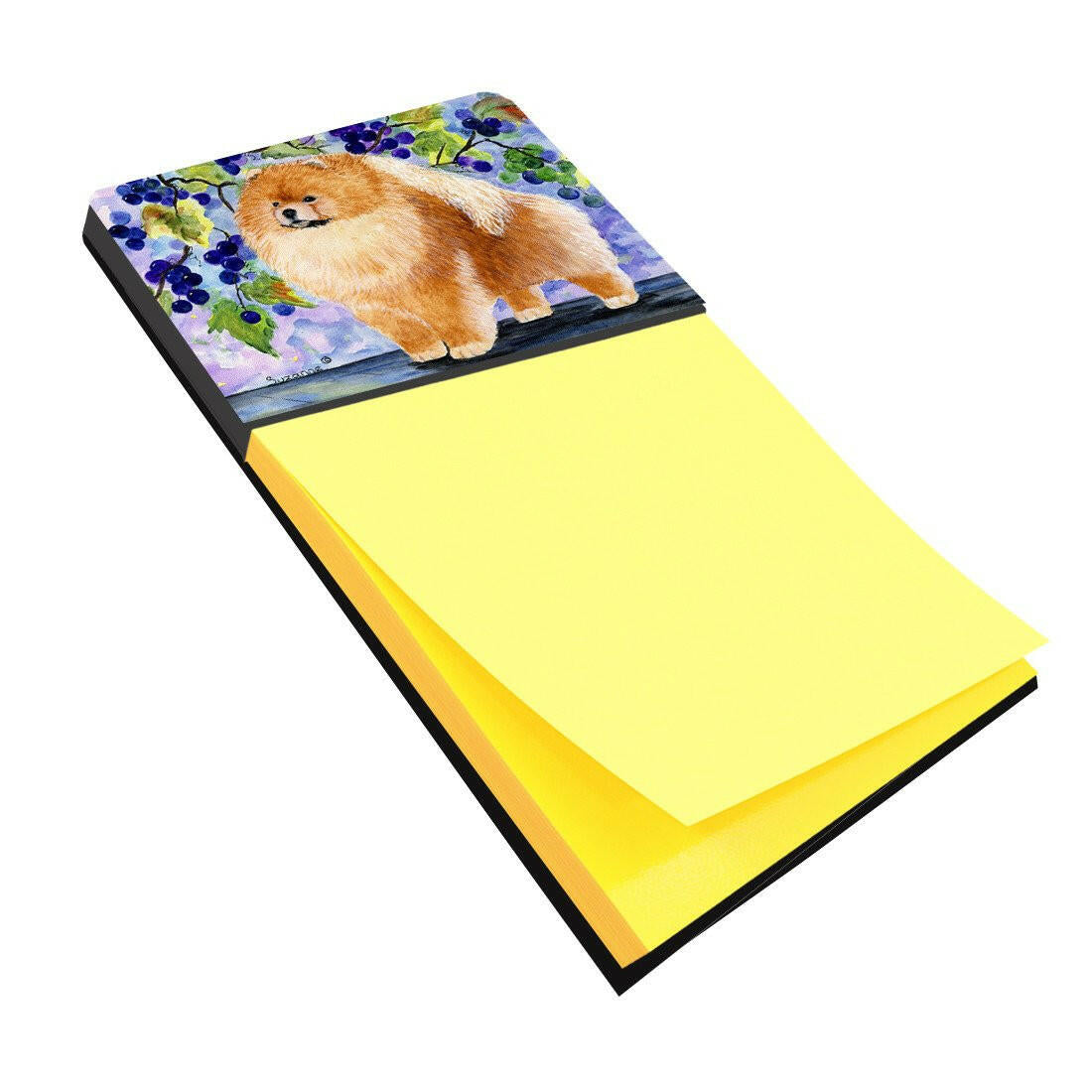 Pomeranian Watercolor Sticky Note Holder Refillable Dispenser Desk Accessory 3x3 Pad Gift