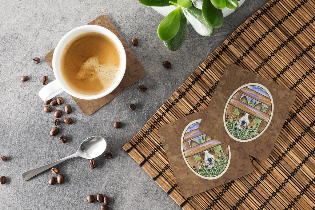 Corgi Foam Coasters Set of 4 Cup Coasters for Indoor Outdoor, Tabletop Protection, Anti Slip, Mouse pad Material