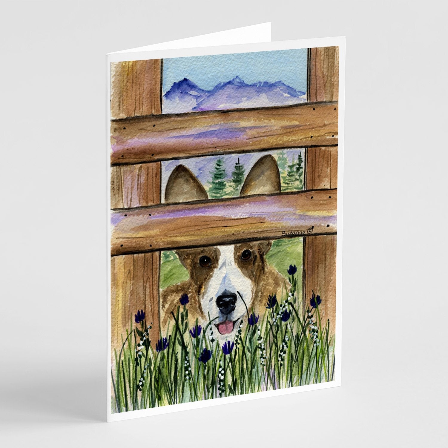 Corgi Greeting Cards Pack of 8 Blank Cards with Envelopes Whimsical A7 Size 5x7