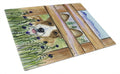 Corgi Cutting Board Tempered Glass Kitchen Cutting Surface, Heat Resistant Chopping, Non-Slip Feet, Food Prep & Serving
