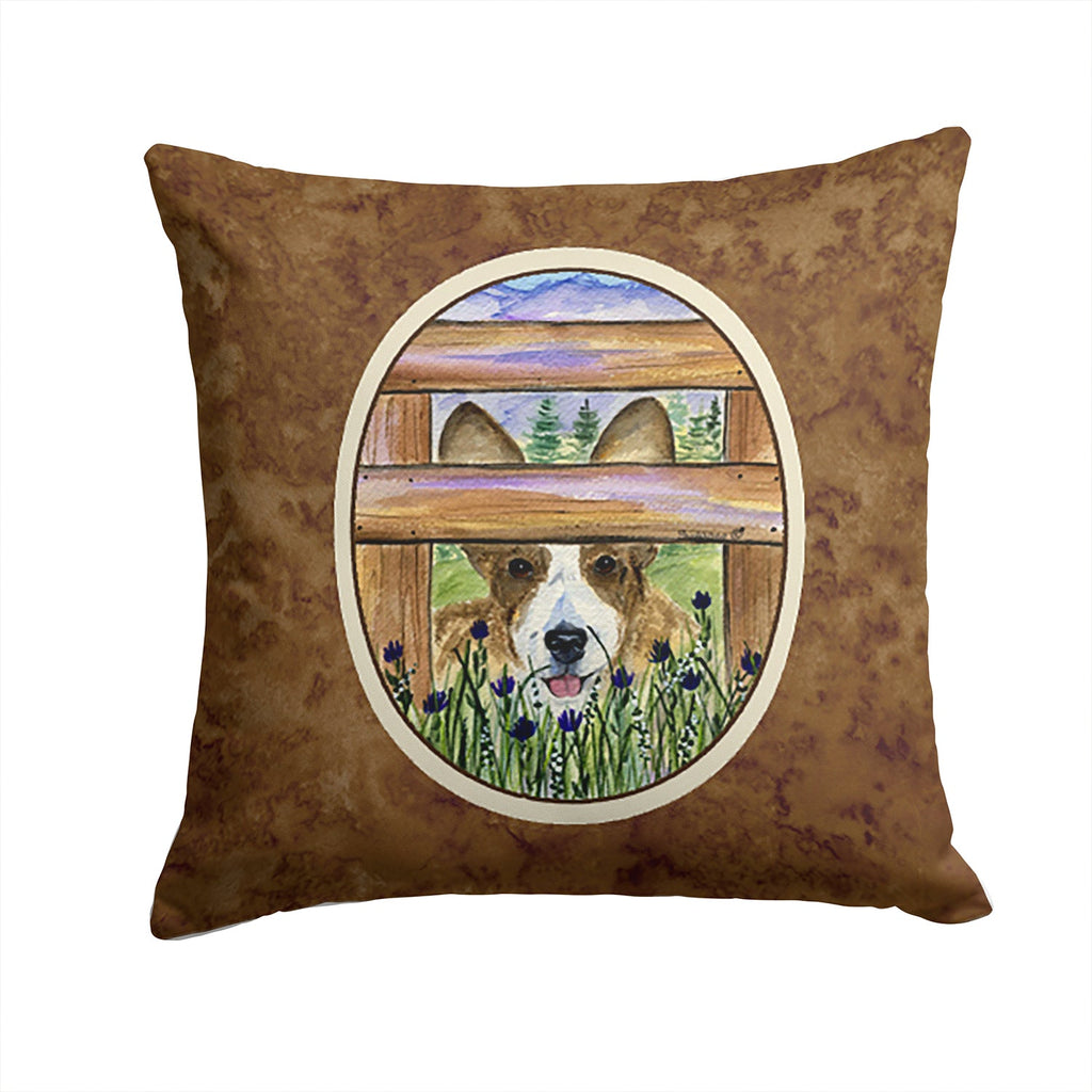 Corgi Decorative Throw Pillow 14x14 Indoor Outdoor Accent Cushion, Fabric Cover with Insert for Sofa, Bed, Porch & Living Room