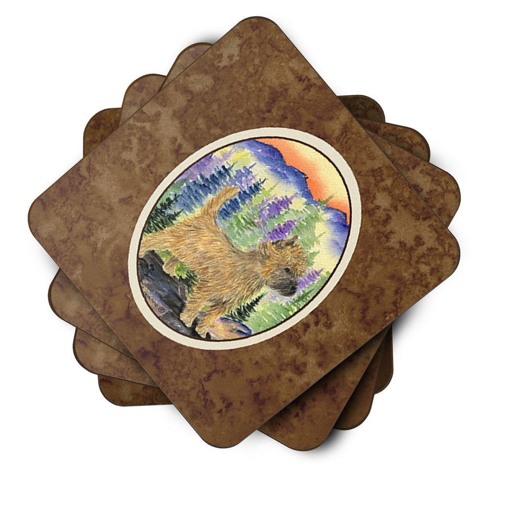 Cairn Terrier Foam Coasters Set of 4 Cup Coasters for Indoor Outdoor, Tabletop Protection, Anti Slip, Mouse pad Material