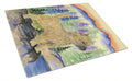 Cairn Terrier Cutting Board Tempered Glass Kitchen Cutting Surface, Heat Resistant Chopping, Non-Slip Feet, Food Prep & Serving