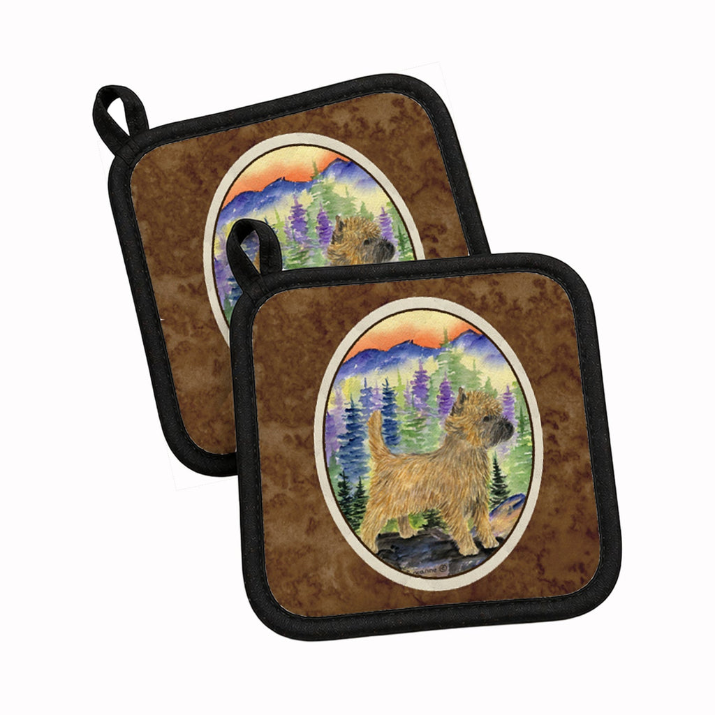 Cairn Terrier Pot Holder Set of 2 Heat Resistant Quilted Hot Pads 7.5 x 7.5 Inch, Insulated Kitchen Trivets for Cooking & Baking