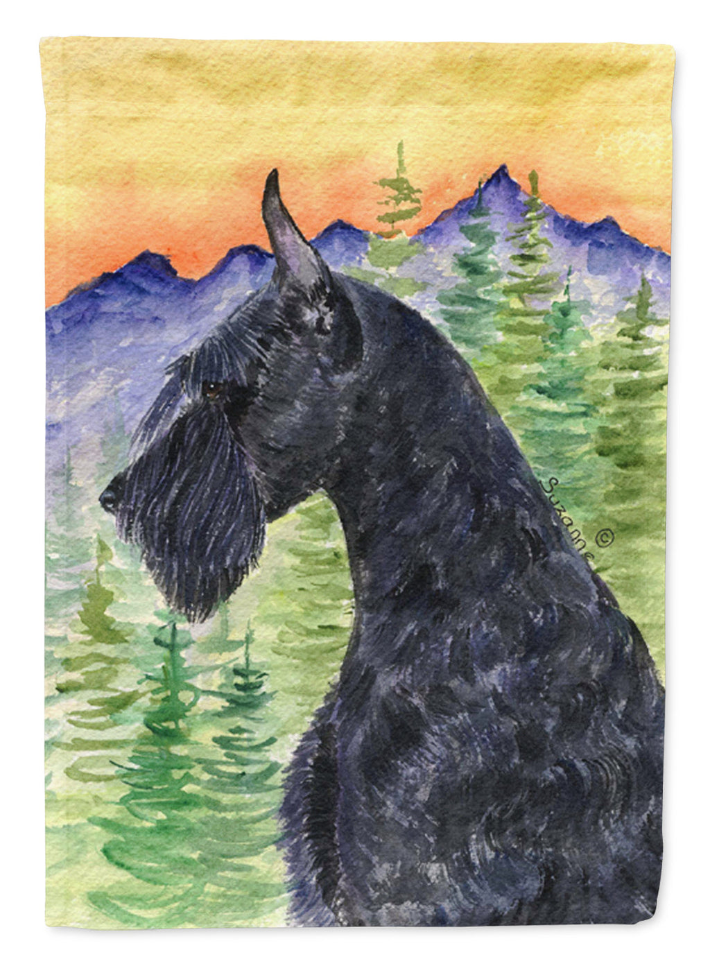 Schnauzer House Flag 28x40 Porch Sleeve Pole Decorative Outside Yard Banner Artwork Wall Hanging, Polyester