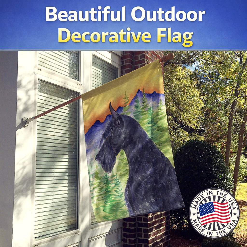 Schnauzer House Flag 28x40 Porch Sleeve Pole Decorative Outside Yard Banner Artwork Wall Hanging, Polyester