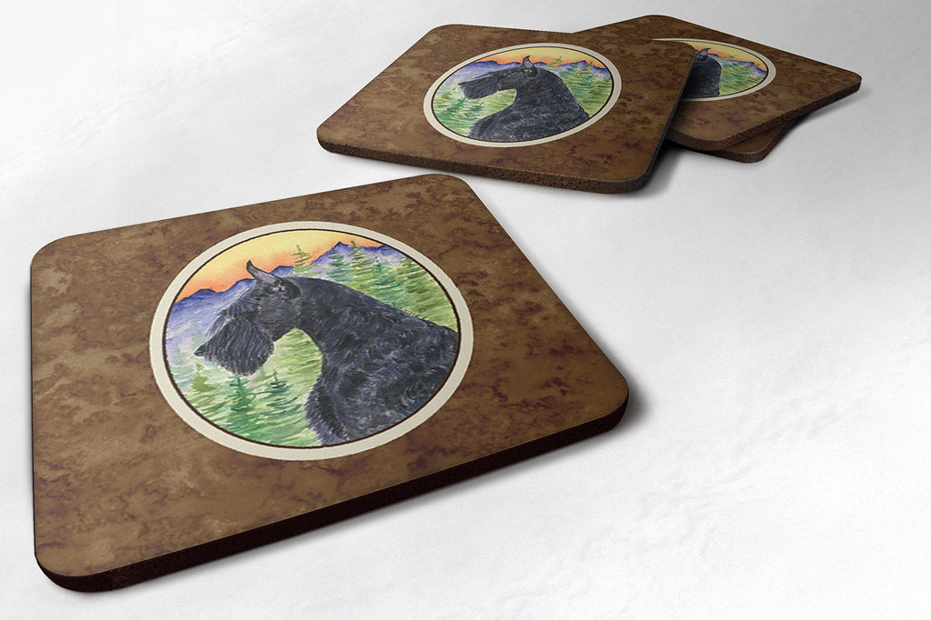 Schnauzer Foam Coasters Set of 4 Cup Coasters for Indoor Outdoor, Tabletop Protection, Anti Slip, Mouse pad Material