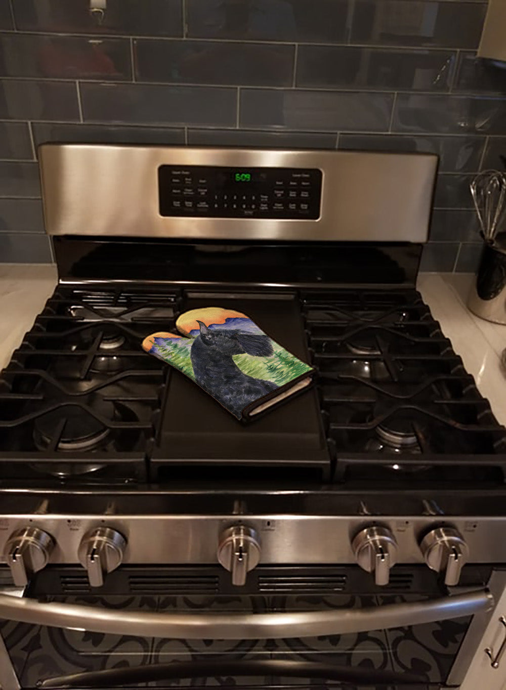 Schnauzer Oven Mitt Heat Resistant Thick Oven Mitt for Hot Pans and Oven, Kitchen Mitt Protect Hands, Cooking Baking Glove