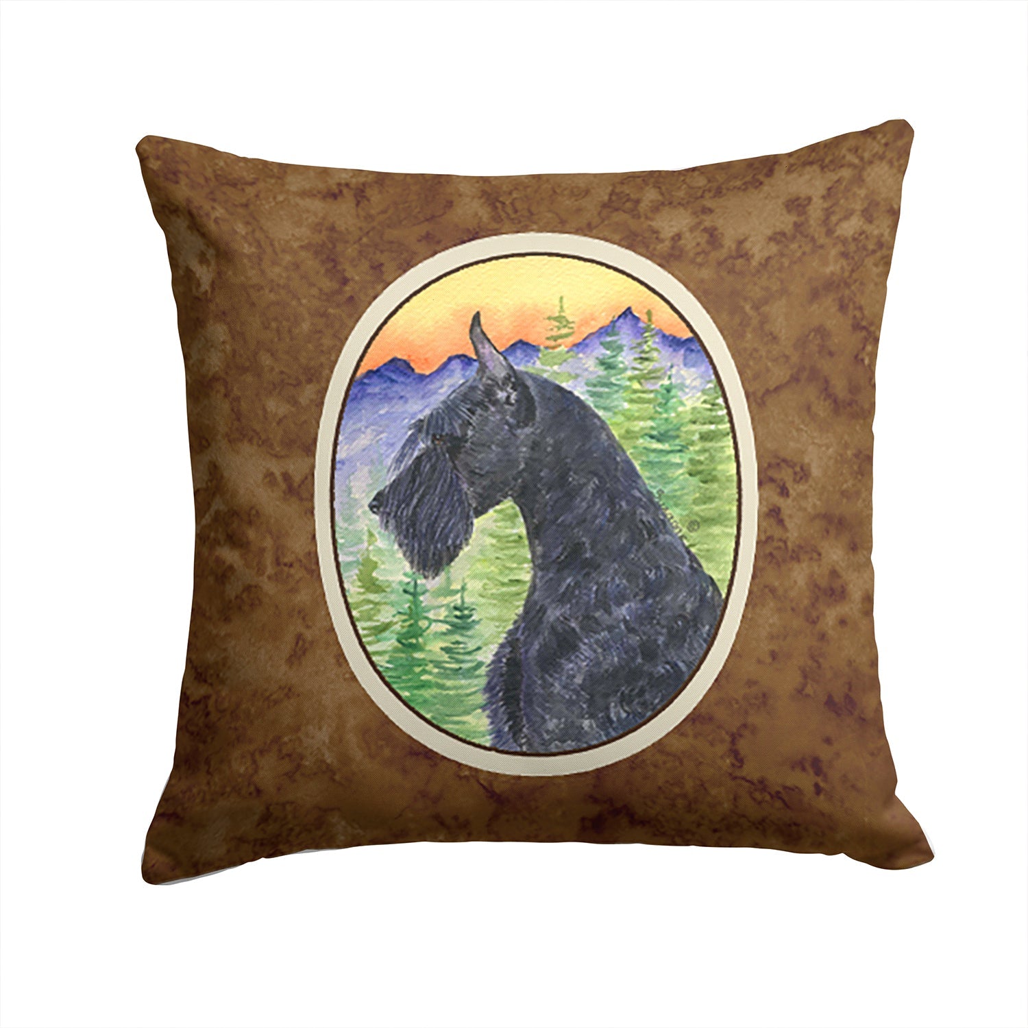 Schnauzer Decorative Throw Pillow 14x14 Indoor Outdoor Accent Cushion, Fabric Cover with Insert for Sofa, Bed, Porch & Living Room