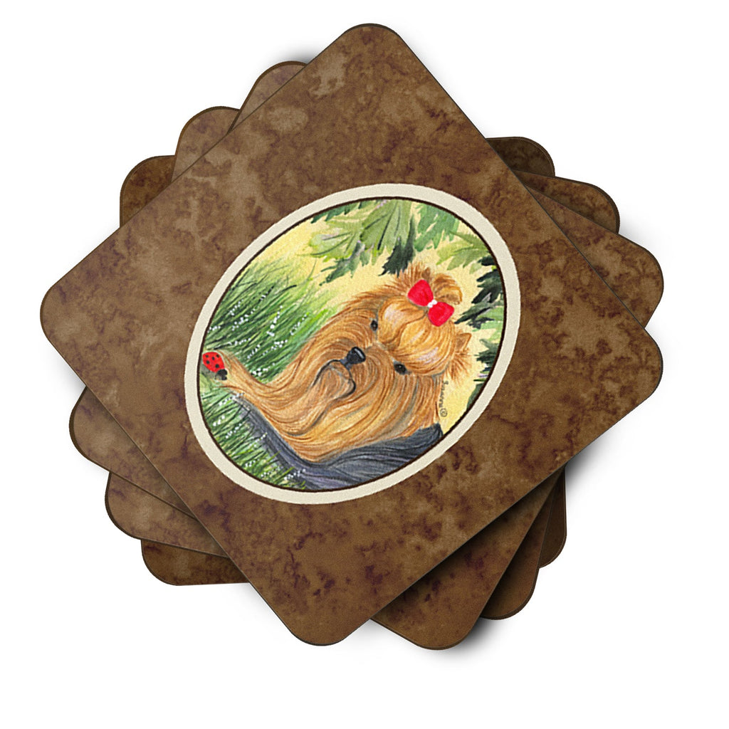 Yorkie Foam Coasters Set of 4 Cup Coasters for Indoor Outdoor, Tabletop Protection, Anti Slip, Mouse pad Material