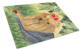 Yorkie Cutting Board Tempered Glass Kitchen Cutting Surface, Heat Resistant Chopping, Non-Slip Feet, Food Prep & Serving