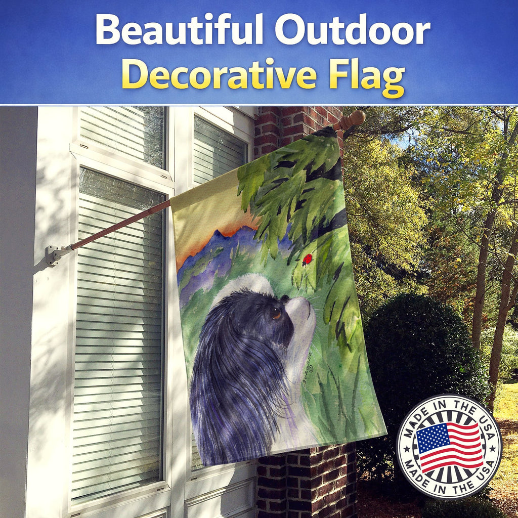 Japanese Chin House Flag 28x40 Porch Sleeve Pole Decorative Outside Yard Banner Artwork Wall Hanging, Polyester
