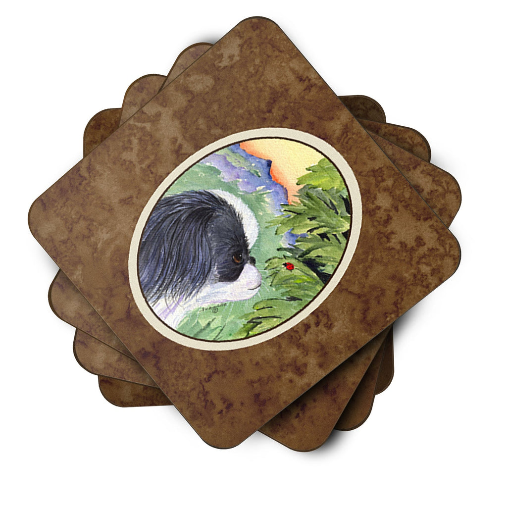 Japanese Chin Foam Coasters Set of 4 Cup Coasters for Indoor Outdoor, Tabletop Protection, Anti Slip, Mouse pad Material