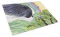 Japanese Chin Cutting Board Tempered Glass Kitchen Cutting Surface, Heat Resistant Chopping, Non-Slip Feet, Food Prep & Serving