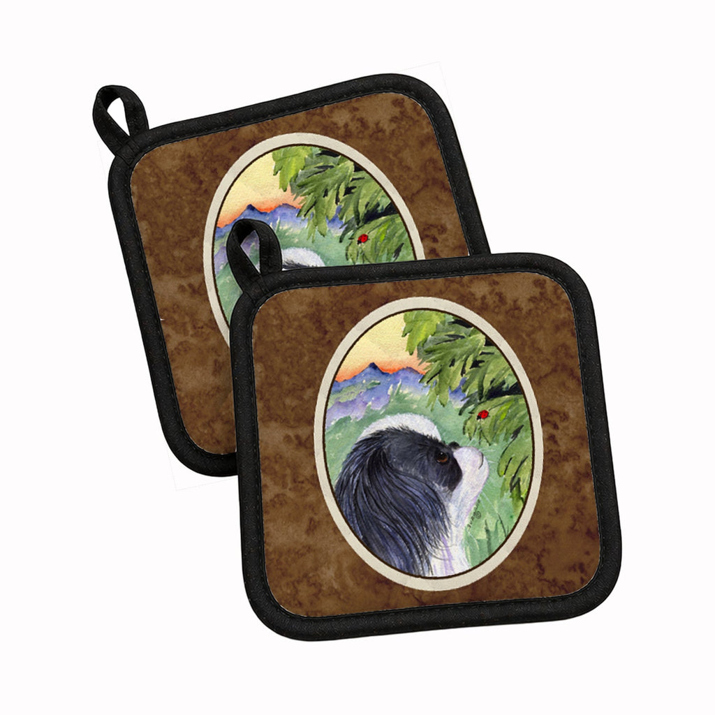Japanese Chin Pot Holder Set of 2 Heat Resistant Quilted Hot Pads 7.5 x 7.5 Inch, Insulated Kitchen Trivets for Cooking & Baking