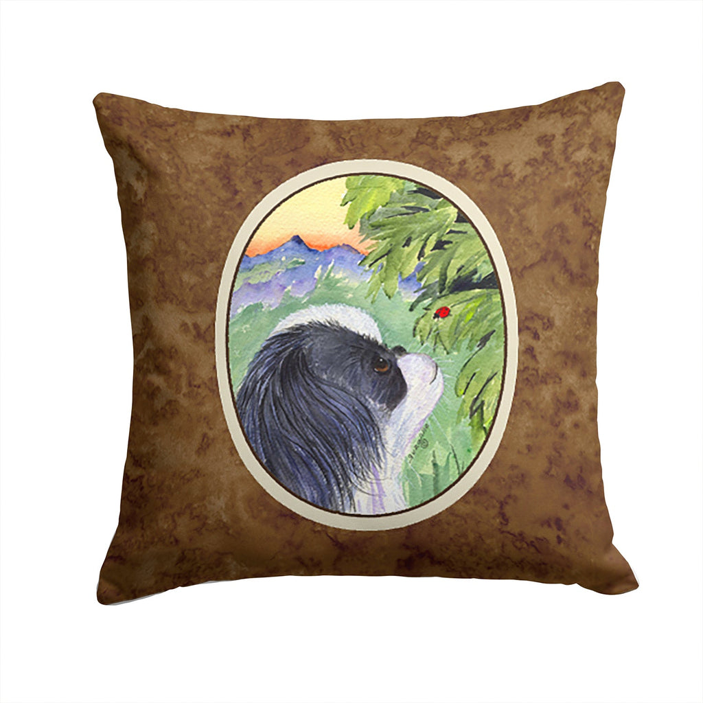 Japanese Chin Decorative Throw Pillow 14x14 Indoor Outdoor Accent Cushion, Fabric Cover with Insert for Sofa, Bed, Porch & Living Room