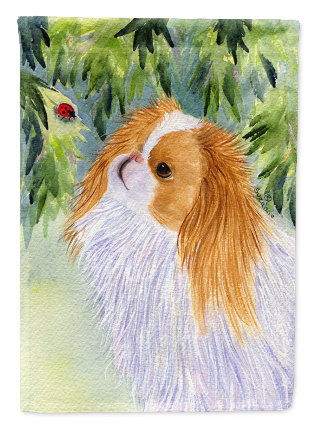 Japanese Chin House Flag 28x40 Porch Sleeve Pole Decorative Outside Yard Banner Artwork Wall Hanging, Polyester