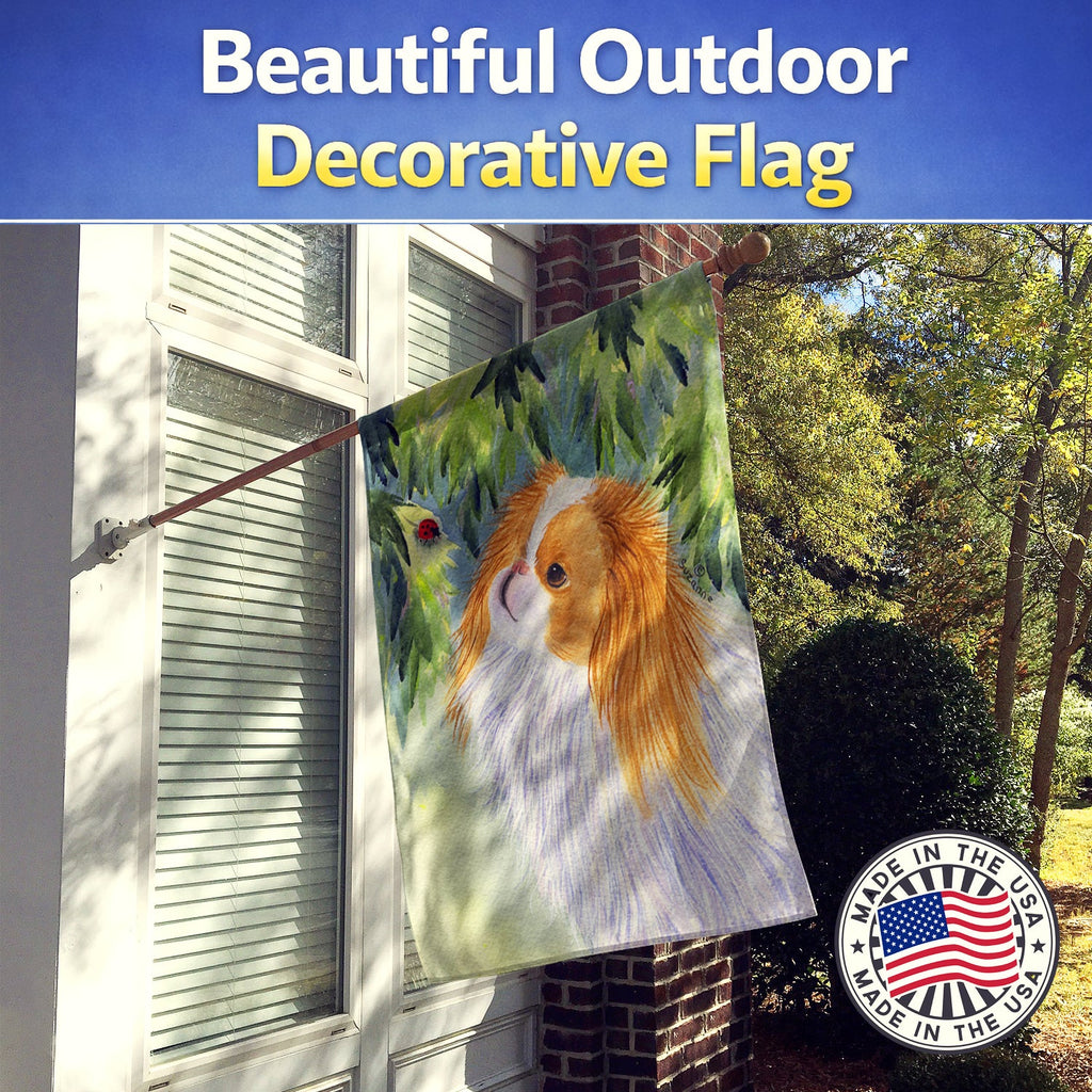 Japanese Chin House Flag 28x40 Porch Sleeve Pole Decorative Outside Yard Banner Artwork Wall Hanging, Polyester