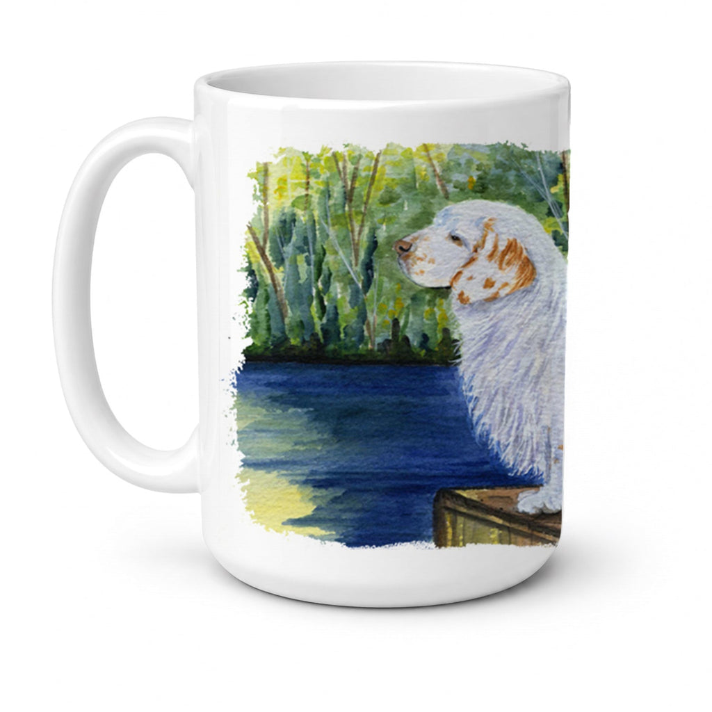 Clumber Spaniel Ceramic Coffee Mug 15 oz Decorative Large C Handle Mug Cup for Tea, Cocoa Hot Chocolate