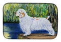 Clumber Spaniel Dish Drying Mat Absorbent Dish Drying Mat Pad for Kitchen Counter Dish Drainer Mat for Countertop, 14 x 21", Multicolor