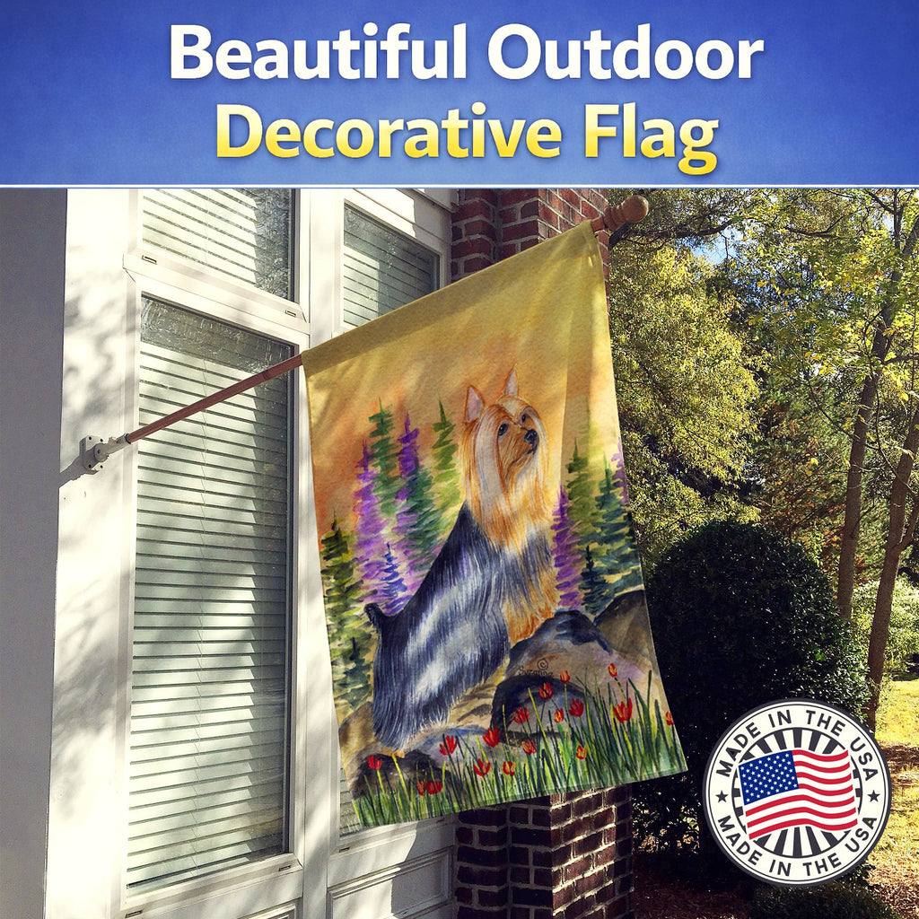 Silky Terrier House Flag 28x40 Porch Sleeve Pole Decorative Outside Yard Banner Artwork Wall Hanging, Polyester