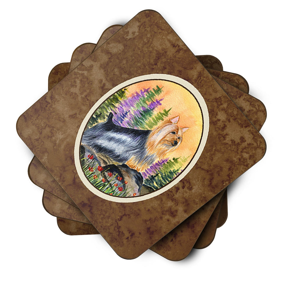 Silky Terrier Foam Coasters Set of 4 Cup Coasters for Indoor Outdoor, Tabletop Protection, Anti Slip, Mouse pad Material