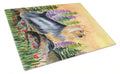 Silky Terrier Cutting Board Tempered Glass Kitchen Cutting Surface, Heat Resistant Chopping, Non-Slip Feet, Food Prep & Serving