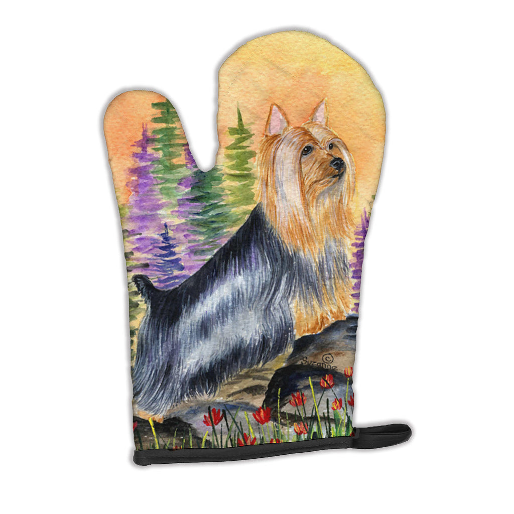 Silky Terrier Oven Mitt Heat Resistant Thick Oven Mitt for Hot Pans and Oven, Kitchen Mitt Protect Hands, Cooking Baking Glove