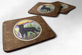 Flat Coated Retriever Foam Coasters Set of 4 Cup Coasters for Indoor Outdoor, Tabletop Protection, Anti Slip, Mouse pad Material