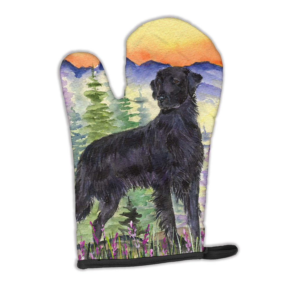 Flat Coated Retriever Oven Mitt Heat Resistant Thick Oven Mitt for Hot Pans and Oven, Kitchen Mitt Protect Hands, Cooking Baking Glove