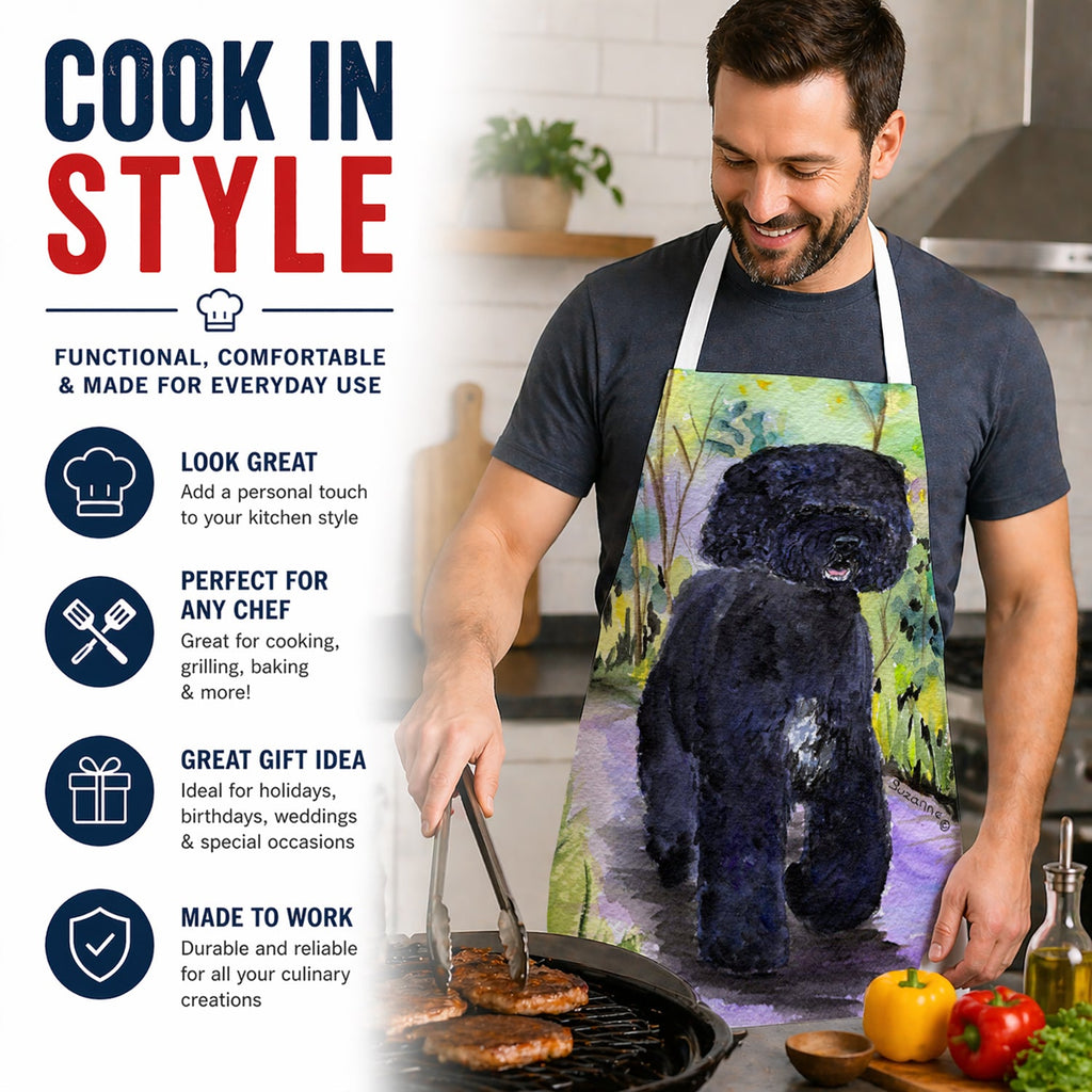 Portuguese Water Dog Apron Cooking Kitchen Server Baking Crafts Gardening for Adult Women Men, Unisex, Large, Multicolor