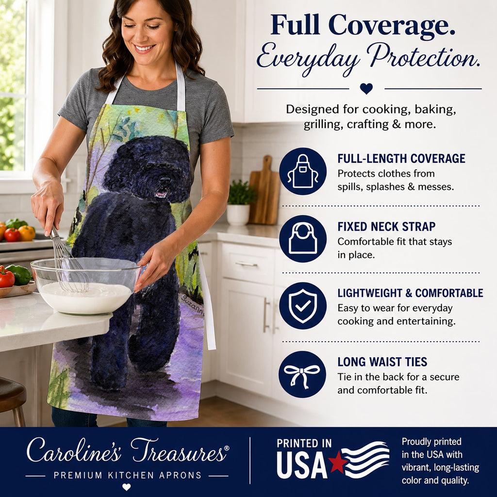 Portuguese Water Dog Apron Cooking Kitchen Server Baking Crafts Gardening for Adult Women Men, Unisex, Large, Multicolor