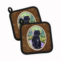 Portuguese Water Dog Pot Holder Set of 2 Heat Resistant Quilted Hot Pads 7.5 x 7.5 Inch, Insulated Kitchen Trivets for Cooking & Baking