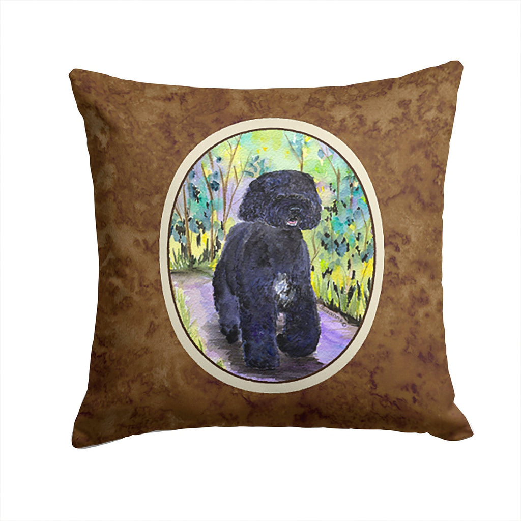 Portuguese Water Dog Decorative Throw Pillow 14x14 Indoor Outdoor Accent Cushion, Fabric Cover with Insert for Sofa, Bed, Porch & Living Room