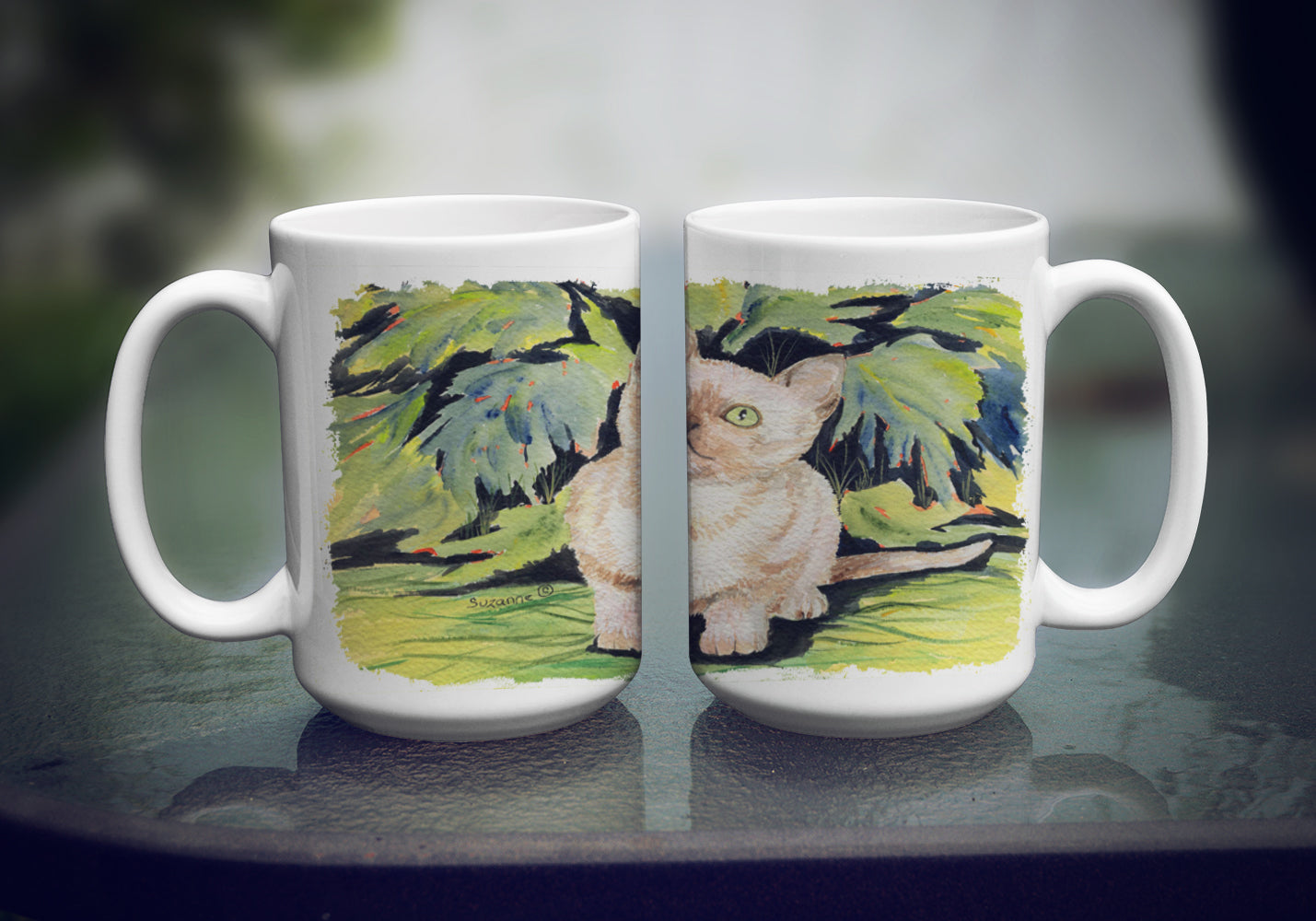 Cat - Burmese Ceramic Coffee Mug 15 oz Decorative Large C Handle Mug Cup for Tea, Cocoa Hot Chocolate